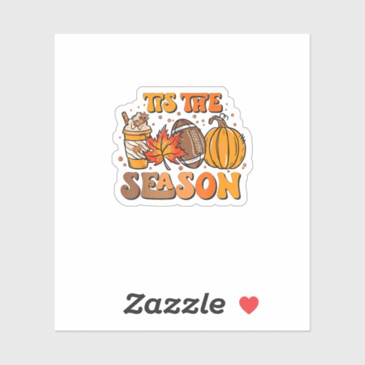 Diese Jahreszeit Pumpkin Leaf Latte Fall Ästhetik Aufkleber (Blatt)