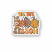 Diese Jahreszeit Pumpkin Leaf Latte Fall Ästhetik Aufkleber (Vorderseite)