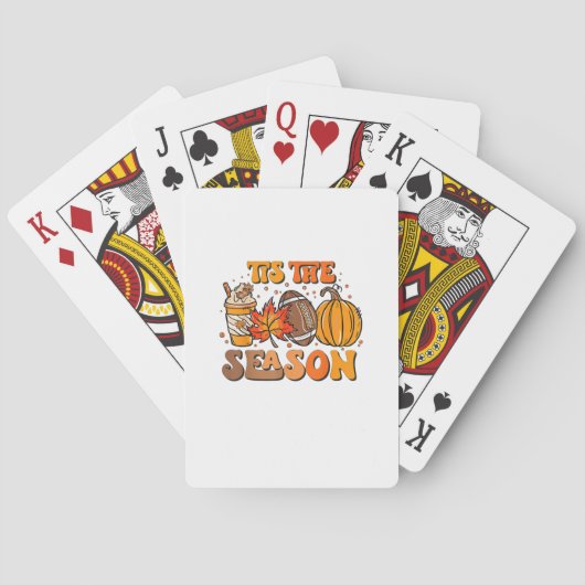 Diese Jahreszeit Pumpkin Leaf Latte Fall Ästhetik Spielkarten (Rückseite)