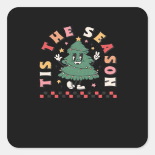 Diese Jahreszeit Retro Halloween Spooky Season Fal Quadratischer Aufkleber