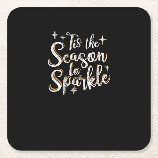 Diese Jahreszeit zu Sparkle Funny Weihnachten Spri Rechteckiger Pappuntersetzer (Vorderseite)