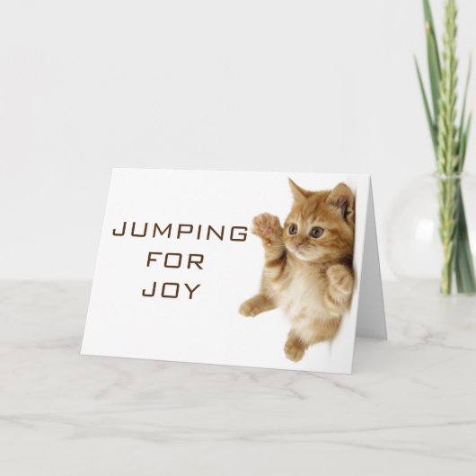 DIESE KATZE/KITTEN JUMPIERT FÜR DIE JOY BIRTHDAY C KARTE (Vorderseite)