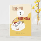 Diese Katze Life Kitty in Box Kinder bearbeitbar G Karte (Gelbe Blume)