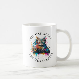 Diese Katze rockt die Turntable Kaffeetasse