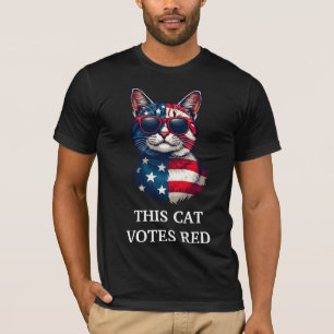 Diese Katze wählt Roter Präsident Trump Flag Patri T-Shirt