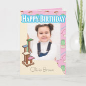 Diese Katzenlebensdauer - Foto und Text-Rosa-Karte Karte (Vorderseite)