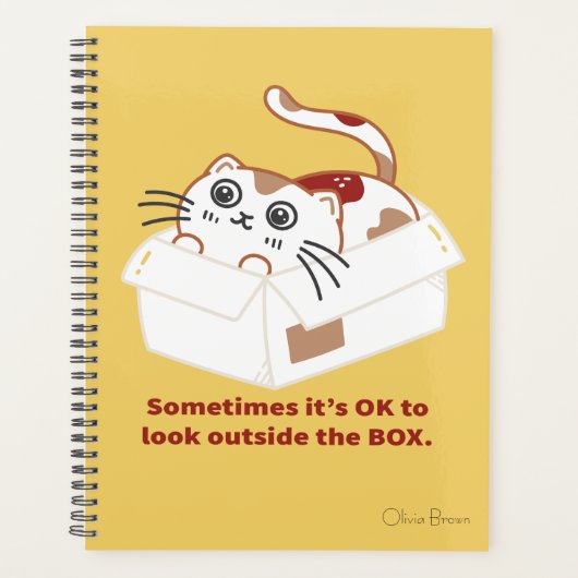 Diese Katzenlebenskatze in einer Box mit dem Namen Planer (Vorderseite)