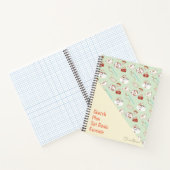 Diese Katzenlebenskatzenmuster Grün Beige mit Name Notizblock (Innenseite)