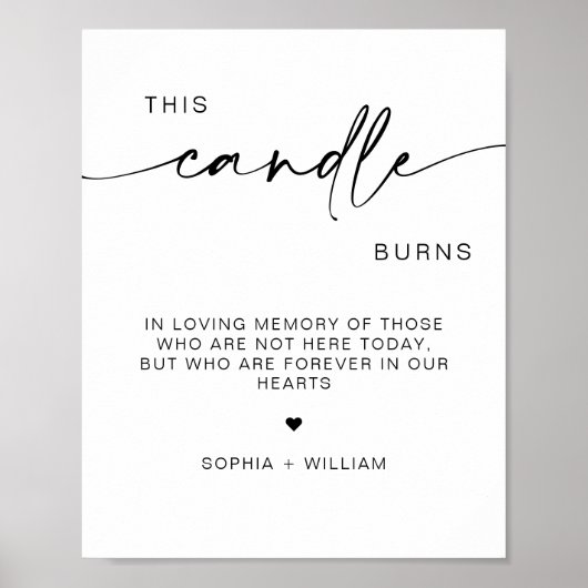 Diese Kerze brennt, im Gedächtniszeichen Poster (Vorne)