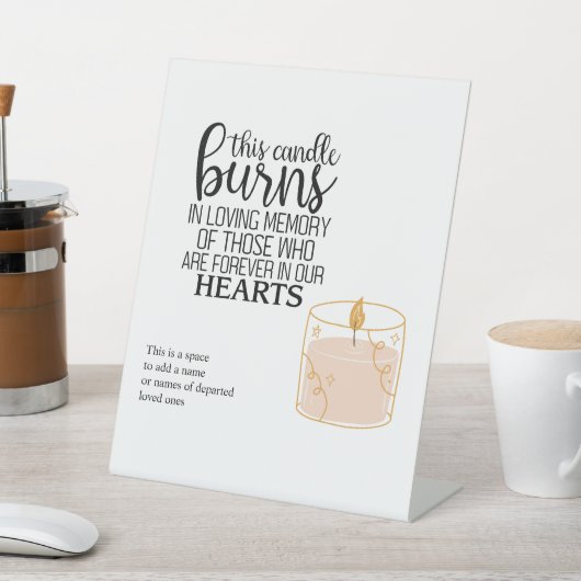Diese Kerze brennt in der liebenden Erinnerung Sockelschild (In SItu)