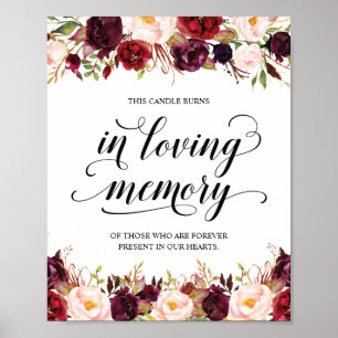Diese Kerze brennt in einem liebenden Memorial Sig Poster