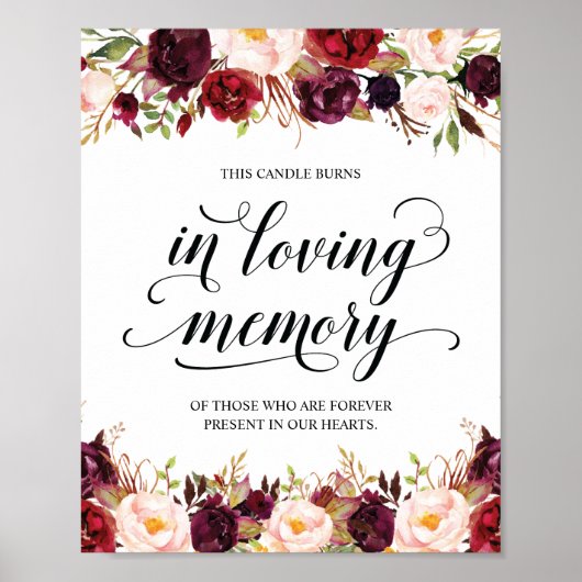 Diese Kerze brennt in einem liebenden Memorial Sig Poster (Vorne)