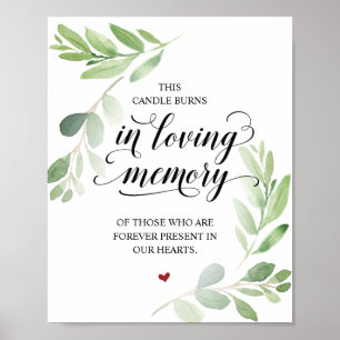 Diese Kerze brennt in einem liebenden Memorial Sig Poster