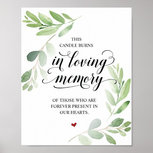 Diese Kerze brennt in einem liebenden Memorial Sig Poster (Vorne)