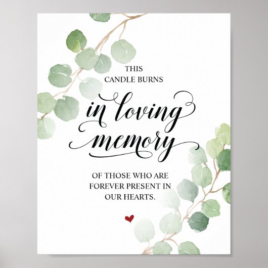 Diese Kerze brennt in einem liebenden Memorial Sig Poster (Vorne)