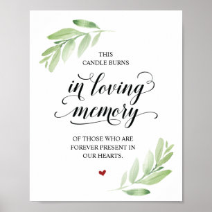 Diese Kerze brennt in einem liebenden Memorial Sig Poster