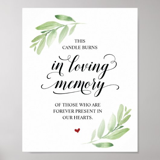 Diese Kerze brennt in einem liebenden Memorial Sig Poster (Vorne)