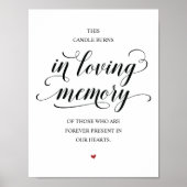 Diese Kerze brennt in einem liebenden Memorial Sig Poster (Vorne)