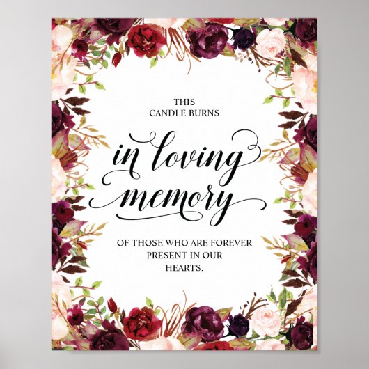 Diese Kerze brennt in einem liebenden Memorial Sig Poster (Vorne)