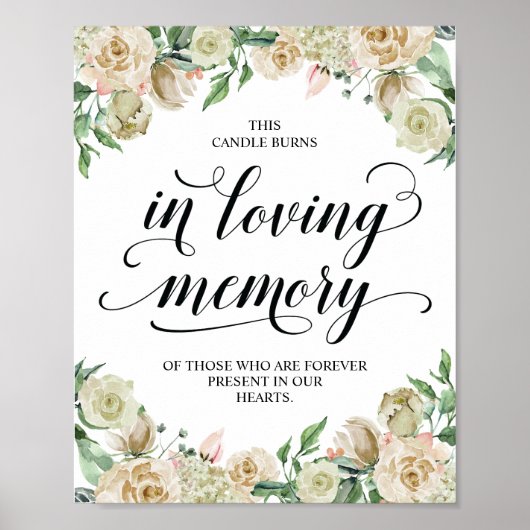 Diese Kerze brennt in einem liebenden Memorial Sig Poster (Vorne)