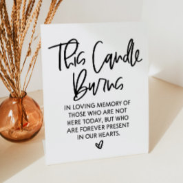 Diese Kerze brennt in Erinnerungsschreiben Sockelschild