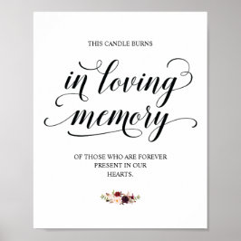 Diese Kerze bricht in der liebenden Erinnerungssig Poster