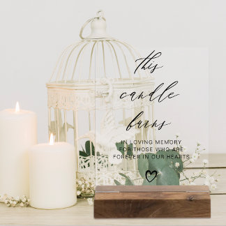 Diese Kerze bröckelt den Hochzeitstabellen Acrylschild