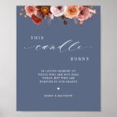 Diese Kerze bröckelt, im Gedächtnis, blaues Hochze Poster (Vorne)