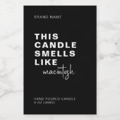 Diese Kerze duftet wie - neues, modernes Labeldesi Lebensmitteletikett (Einzelnes Label)