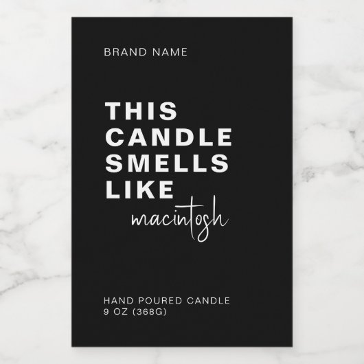 Diese Kerze duftet wie - neues, modernes Labeldesi Lebensmitteletikett (Einzelnes Label)