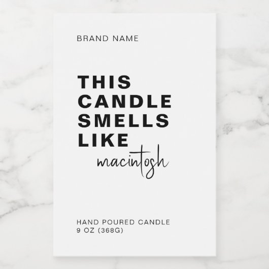 Diese Kerze duftet wie - neues, modernes Labeldesi Lebensmitteletikett (Einzelnes Label)