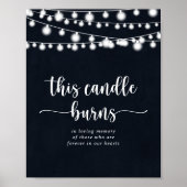 Diese Kerze verbirgt rustikale Stringleuchten, die Poster (Vorne)