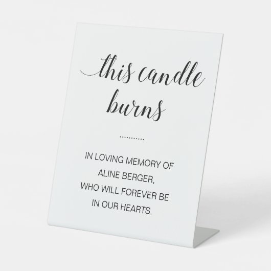Diese Kerze verblasst in einer liebenden Gedächtni Sockelschild (Vorderseite)