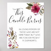 Diese Kerze verbrüht Wasserfarbenprächtige Gedenks Poster (Vorne)