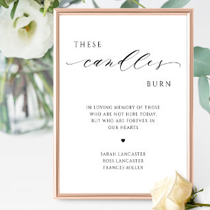 Diese Kerzen Brennen, Gedenktafel Zur Hochzeit Poster