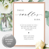 Diese Kerzen brennen in Erinnerungsschreiben Poster