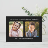 Diese Kinder werden Fotos der Kindheit heiraten Einladung (Stehend Vorderseite)