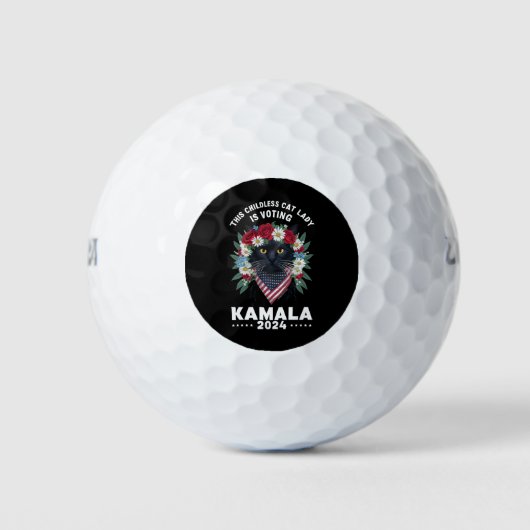 Diese kinderlose Katze Lady Ladys wählt Kamala Golfball (Vorderseite)