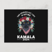 Diese kinderlose Katze Lady Ladys wählt Kamala Postkarte (Vorderseite)