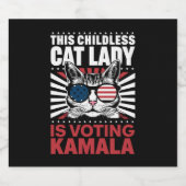 Diese kinderlose Katze-Lady wählt Kamala 2024 Bierflaschenetikett (Einzelnes Label)