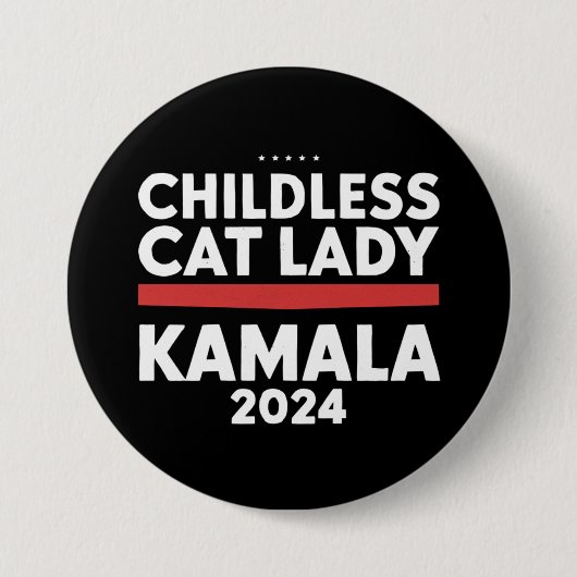 Diese kinderlose Katze-Lady wählt Kamala 2024 Button (Vorderseite)