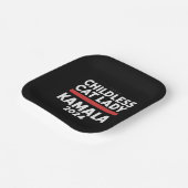 Diese kinderlose Katze-Lady wählt Kamala 2024 Pappteller (Gewinkelt)