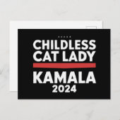 Diese kinderlose Katze-Lady wählt Kamala 2024 Postkarte (Vorne/Hinten)