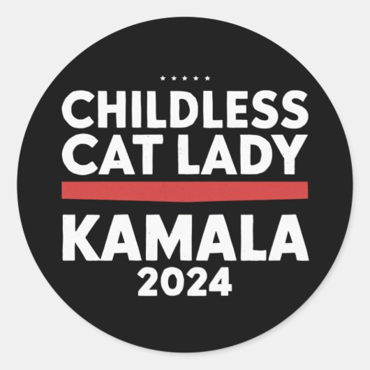 Diese kinderlose Katze-Lady wählt Kamala 2024 Runder Aufkleber (Vorderseite)