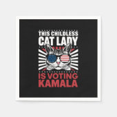 Diese kinderlose Katze-Lady wählt Kamala 2024 Serviette (Vorderseite)