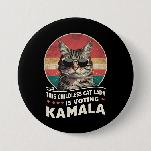 Diese kinderlose Katze-Lady wählt Kamala Button (Vorderseite)
