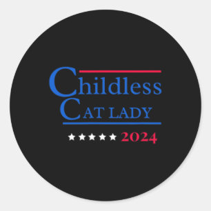 Diese kinderlose Katze-Lady wählt Kamala-Harris 20 Runder Aufkleber
