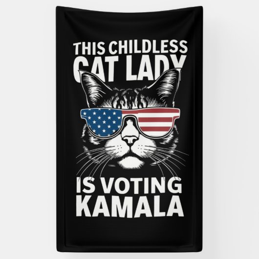 Diese kinderlose Katze-Lady wählt Kamala-Harris 24 Banner (Vertikal)