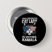 Diese kinderlose Katze-Lady wählt Kamala-Harris 24 Button (Vorne & Hinten)