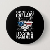 Diese kinderlose Katze-Lady wählt Kamala-Harris 24 Button (Vorderseite)